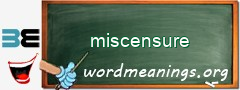 WordMeaning blackboard for miscensure